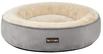 Produktbild von Feandrea Hundebett, Katzenbett, Donut, Ø 60 cm, hellgrau PGW060G01
