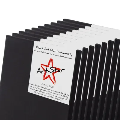 Produktbild von 10 ART-STAR UNIVERSITY BLACK LEINWÄNDE 20x20 cm | bespannte Keilrahmen
