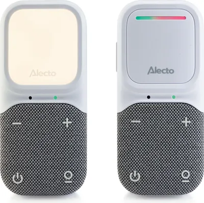 Image de Alecto DBX135 - Babyphone audio Full Eco moderne avec qualité sonore DECT cristalline, longue durée de veille et veilleuse - Blanc/Gris