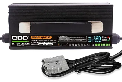 Image de Chargeur de batterie LiFePO4 58,4 V 20 A - Noir, en aluminium, pour batterie lithium-fer phosphate de 48 V