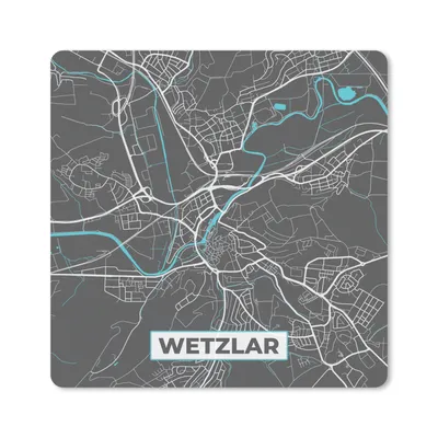 Produktbild von MuchoWow® Mauspad Mousepad Wetzlar - Stadtplan - Blau - Karte - Deutschland 30x30 cm - Mousepads - Maus Mat - Pad - Mausunterlage - Gaming