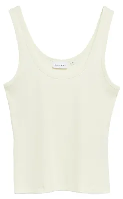 Produktbild von Comma Damen Geripptes Tanktop Weiß Größe 40