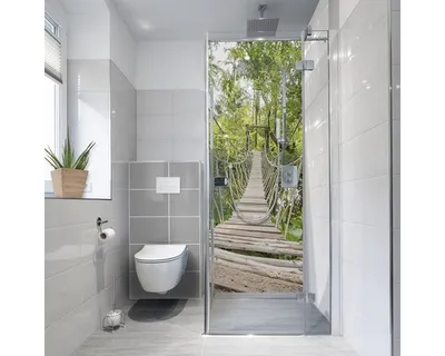 Produktbild von Duschrückwand-Folie mySpotti Fresh Dschungelbrücke 90 x 210 cm