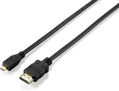 Produktbild von Equip HDMI auf Micro HDMI Kabel, 2.0m, 2 m, HDMI Typ A (Standard), HDMI Typ D (Mikrofon), 3D, 10,2 Gbit/s, Schwarz