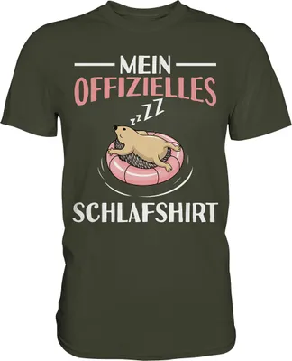 Produktbild von Offizielles Schlafshirt Nachthemd Schlafanzug Pyjama Igel T-Shirt – Urban Khaki / S