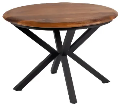 Produktbild von Minimalistischer Esstisch aus Holz mit modernem Metallgestell