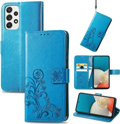 Produktbild von König Design Hülle kompatibel mit Samsung Galaxy A73 5G Kunstleder Handyhülle - Handy Case Blau