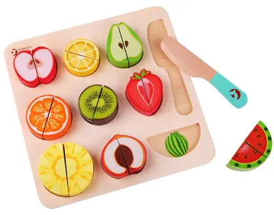 Obrázok produktu pre CLASSIC WORLD Sada na krájanie ovocia na suchý zips MONTESSORI, 20 ks