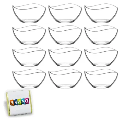 Produktbild von 12 Stück Glasschalen Set, Snack- und Frühstücksschalen für Party, Vorspeise- und Dessertschalen aus Glas, 300ml, Müsli Glasschüsseln