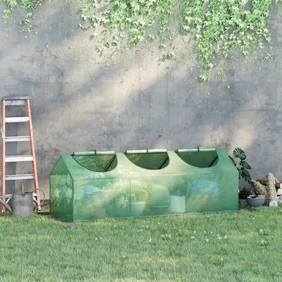 Produktbild von Sweiko Gewächshaus mit aufrollbaren Fenstern, wetterbeständig, 180 cm x 60 cm x 60 cm, Grün