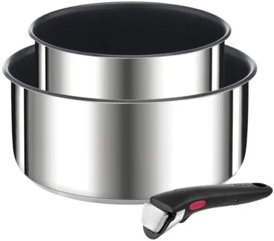 Image de Lot de 2 casseroles inox 16/20cm + poignée - Tefal - L9739202 -