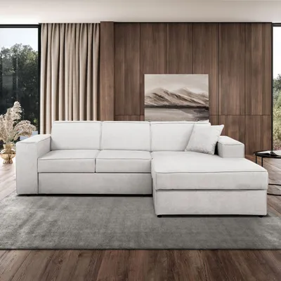 Produktbild von Ecksofa mit Schlaffunktion PEDRO L, Stoff: Velo621, Ottomane: rechts