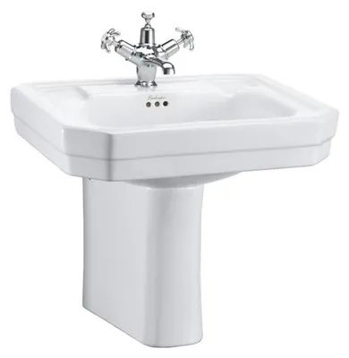 Obrázek produktu pro Casa Padrino porcelánové umyvadlo s polopodstavcem 56 x 47 x v. 50 cm - Hotelový nábytek