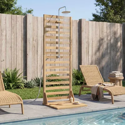 Produktbild von Maison Exclusive - Gartendusche 205,5 cm Massives Akazienholz und Edelstahl Weiß