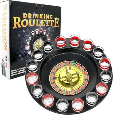 Imagen del producto de Juego de tragos "ruleta" - Set completo - 16 vasos - Rojo y