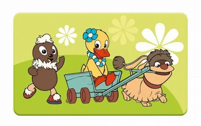 Produktbild von Frühstücksbrettchen Pittiplatsch Schnatterinchen Moppi Bollerwagen