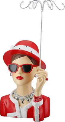 Produktbild von GILDE Figur, Schmuckständer Frau Chloe rot, silberfarben H. 39,5 cm, 60767