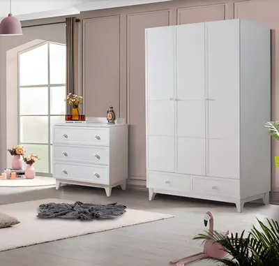 Immagine prodotto di Camere per bambini lussuose, in stile moderno, complete di armadio e cassettiera