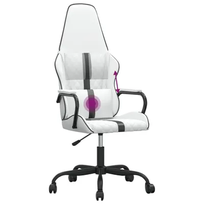 Produktbild von vidaXL Gaming-Stuhl mit Massagefunktion Schwarz und Weiß Kunstleder