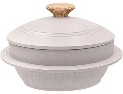 Productafbeelding van Steenschaal voor Dolsot Bibimbap, deksel, hotpot, soep, wit, 24 cm