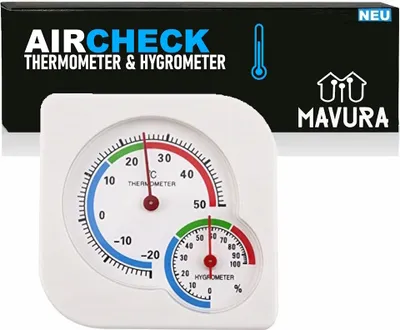 Produktbild von AIRCHECK termometr z higrometrem wewnętrzny zewnętrzny ogrodowy termometr analogowy