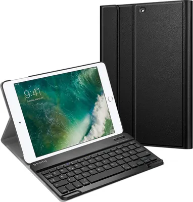 Produktbild von Fintie Tastatur Hülle für iPad 9.7 Zoll 2018 2017 / iPad Air 2 / iPad Air - Ultradünn leicht Schutzhülle Keyboard Case mit magnetisch Abnehmbarer drahtloser Deutscher Bluetooth Tastatur, Schwarz