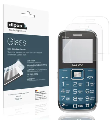 Produktbild von 2x Schutzfolie für Maxvi B6ds up matt - Anti-Shock 9H Folie dipos Glass Kunststoffglas