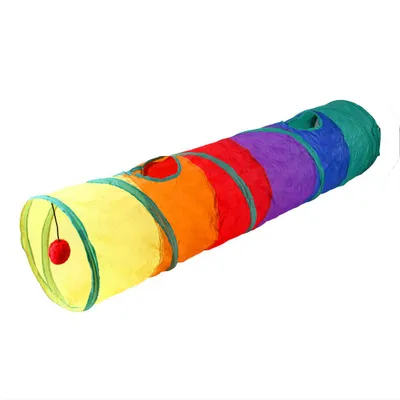 Produktbild von Heikoeco® Katzentunnel, Interaktives Spielzeug mit Glocke, Energie freisetzen, Faltbar und platzsparend, Feine Verarbeitung, Rascheltunnel für Katzen