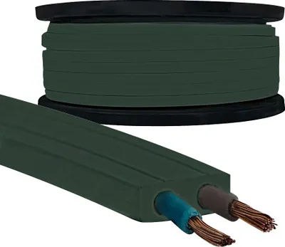 Produktbild von 1m Illu-Flachbandkabel H05RNH2-F 2x1,5mm² Dunkelgrün