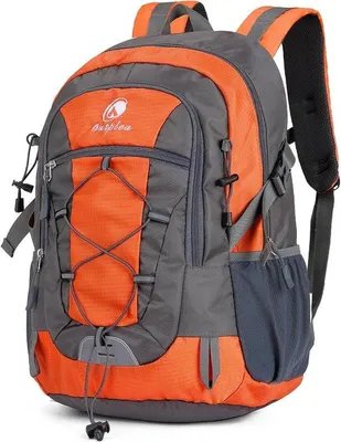 Produktbild von QuickShopping - Kleiner Wanderrucksack 25L leichter Reiserucksack für Damen und Herren, orange lässiger Tagesrucksack für Outdoor-Sport, Trekking, Camping, 48 x