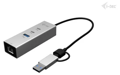 Immagine prodotto di i-tec USB-C/USB-A Metal HUB 3 (2x USB-C, 1x USB-A) Port + 2.5GLAN