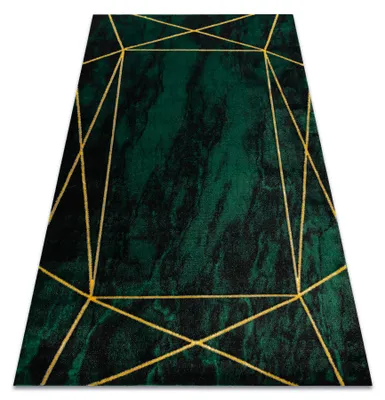 Imagen del producto de Alfombra EMERALD exclusivo 1022 glamour, elegante geométrico, mármol botella / oro verde 160x220 cm
