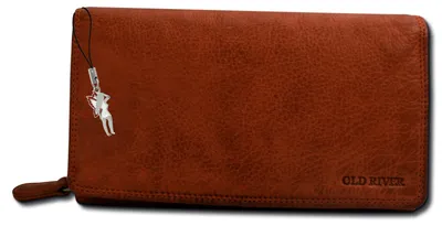 Obrázok produktu pre Peňaženka Old River s prítlačou na zips koňaková hnedá OPD410O