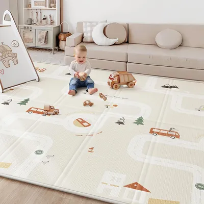 Productafbeelding van Babyspeelmat 147x177 cm, opvouwbaar, waterdicht, voor binnen en buiten