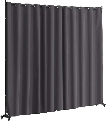 Zdjęcie produktu dla Parawan pokojowy 308x245cm na kółkach składany wolnostojący szary