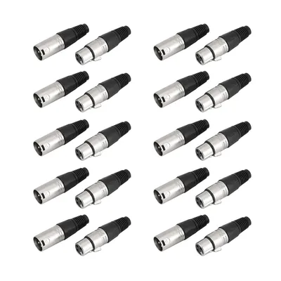 Zdjęcie produktu dla 5 par 3-żyłowych gniazd audio z wtyczką balansującą do zasilania złącza mikrofonowego