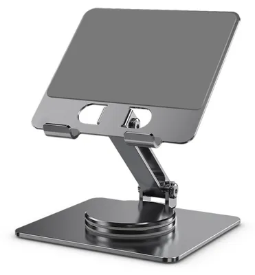 Obrázok produktu pre Držiak na tablet – hliníkový – otočný o 360° – skladací – nastaviteľný – stojan na tablet – vhodný pre tablety s uhlopriečkou 4 až 14 palcov – stojan na tablet