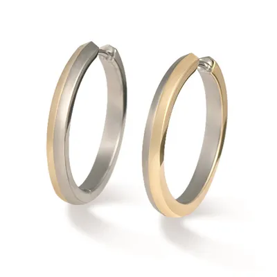 Produktbild von Boccia Damen Creolen 0574-02 Titan bicolor goldplattiert