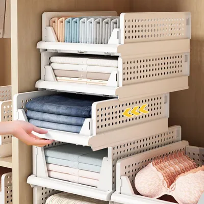Produktbild von 4 Stück Aufbewahrungsbox Ordnungsboxen Organisator faltbare für Kleidung Bücher Spielzeug