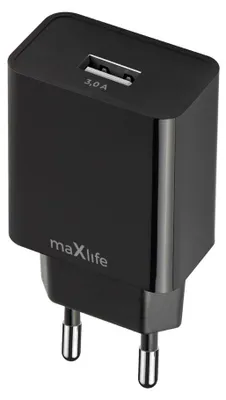 Zdjęcie produktu dla Maxlife Ładowarka Sieciowa Mxtc-11 1X Usb 3A Czarna