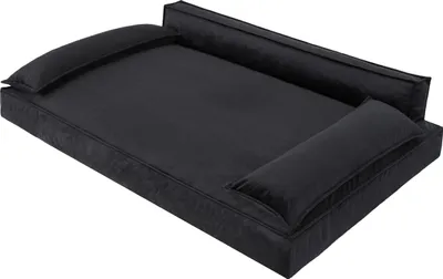 Produktbild von Hundebett Hundesofa Hundekissen Hundekorb Hundecouch Tierbett Haustierbett Korb Couch Sofa Bett, leichte Reinigung, Schwarz, Größe XXL: 120x77 cm