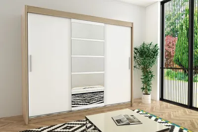 Image de MINIO Armoire 250 cm ROMA 1 Chêne Sonoma / Blanc