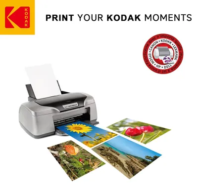 Productafbeelding van KODAK fotopapier voor printers, 100 stuks, formaat 4x6 (A6, 10x15 cm), 180g, glanzend / 3510-829