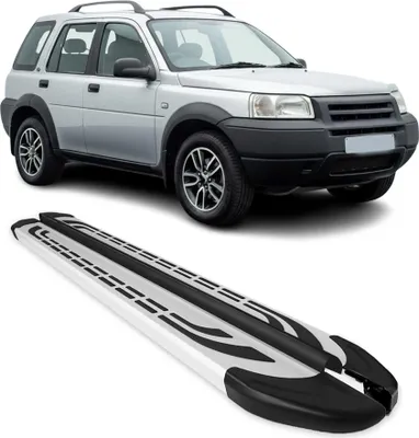 Image de Marchepieds Latéraux pour Land Rover Freelander 1997-2006 Aluminium Gris 2Pcs
