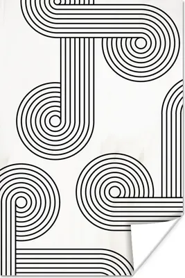 Produktbild von MuchoWow® Poster Kunst - Schwarz - Weiß - Abstrakt 80x120 cm - Papierdruck
