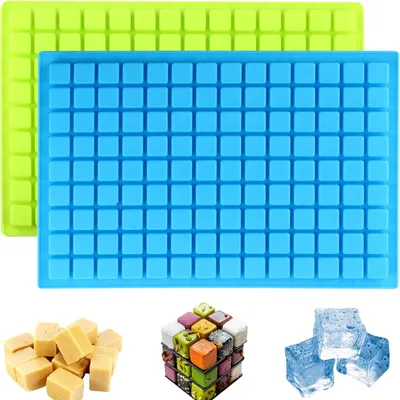 Silikonform quadratisch 2er-Set 126 Mulden Mini-Eiswürfelform