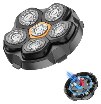 Produktbild von Glatzen Rasierer Herren elektrisch Kopfrasierer für Glatze IPX7 Wasserdichter Kopfrasierer für Glatze LED-Anzeige und Typ-C Ladung Head Shavers 6D Bunt