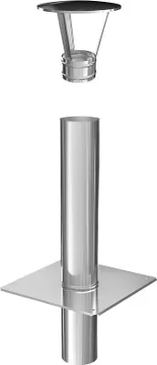 Produktbild von Schornsteinverlängerung Kaminverlängerung einwandig DN Ø 180 mm 0,5 m + Haube