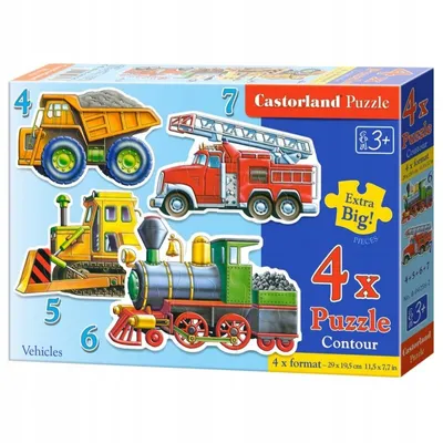 Obrázok produktu pre Castorland Vehicles 4x Puzzle (4+5+6+7)Teile B-04256-2