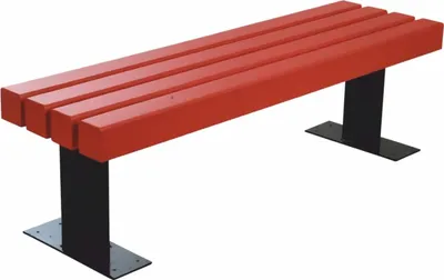 Produktbild von Casa Padrino Parkbank - Stadtbank Rot / Schwarz 150 cm - Massive Gartenbank